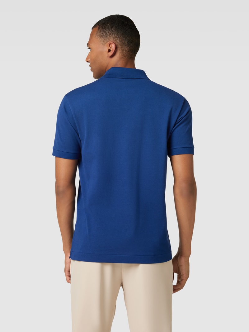 Poloshirt mit Logo-Stitching in dunkelblau
