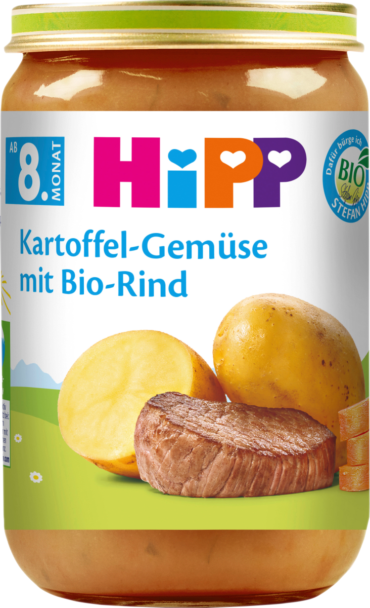 Menü Kartoffel-Gemüse mit Bio-Rind ab dem 8. Monat, 220 g