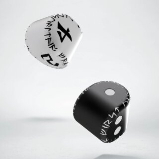 D2&D4 Runic Dice: 1x Black & white D2 + 1x White & black D4 (2)