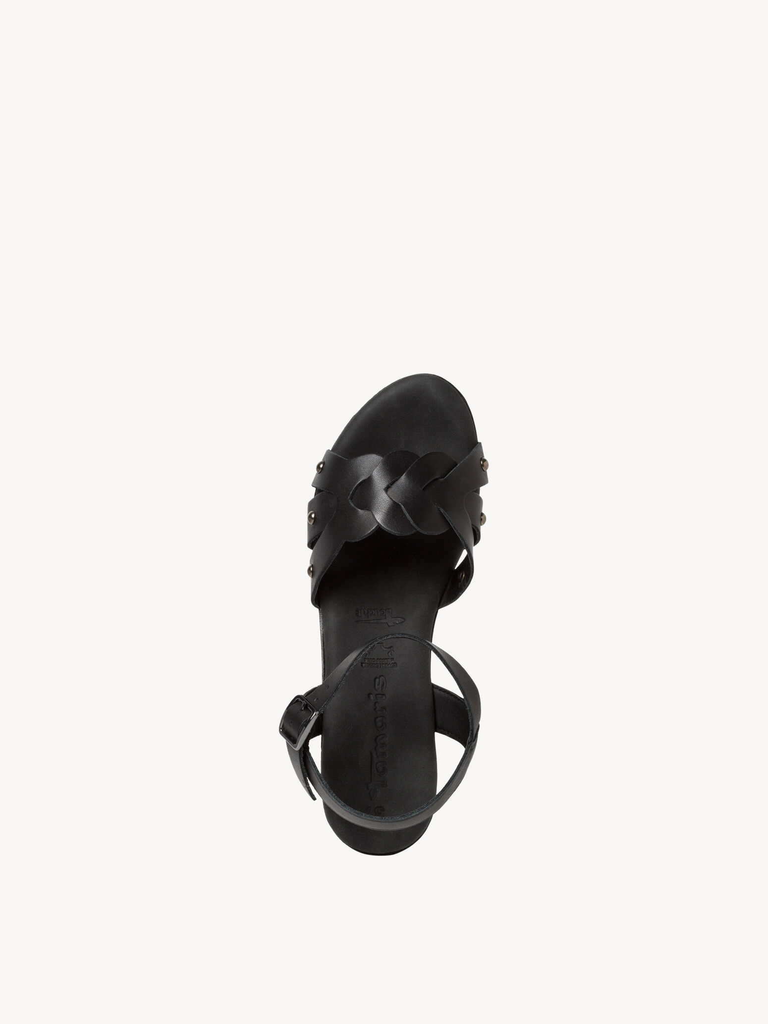 Sandale à talon en cuir - noir