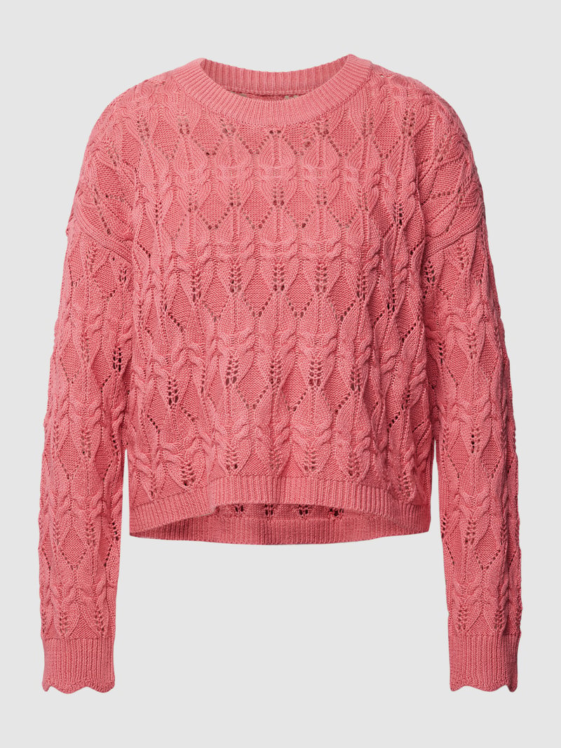 Strickpullover mit Strukturmuster Modell 'TILMA' in rosé