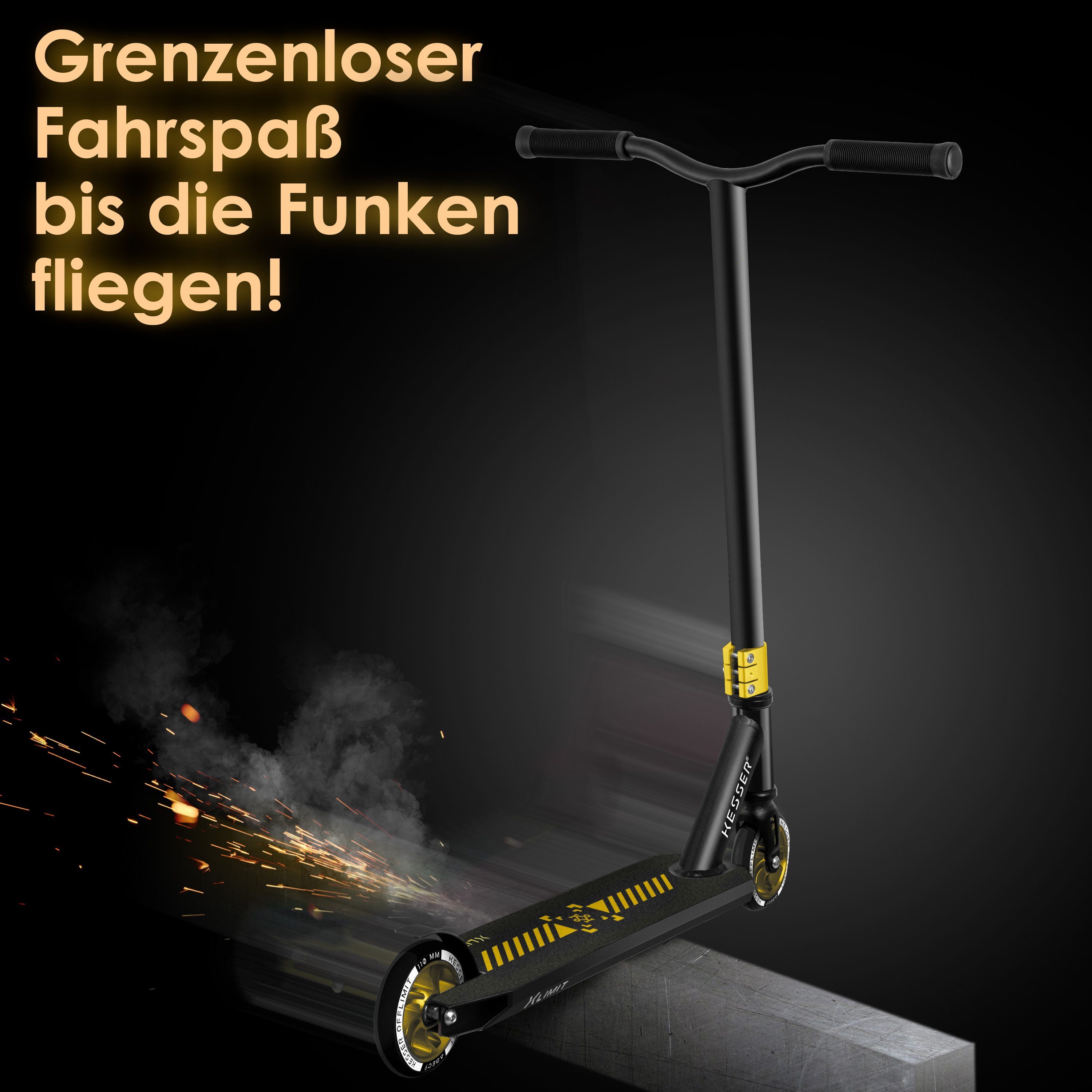 KESSER Scooter, Stunt Scooter X-Limit-Pro 360° Lenkung Funscooter Stuntscooter