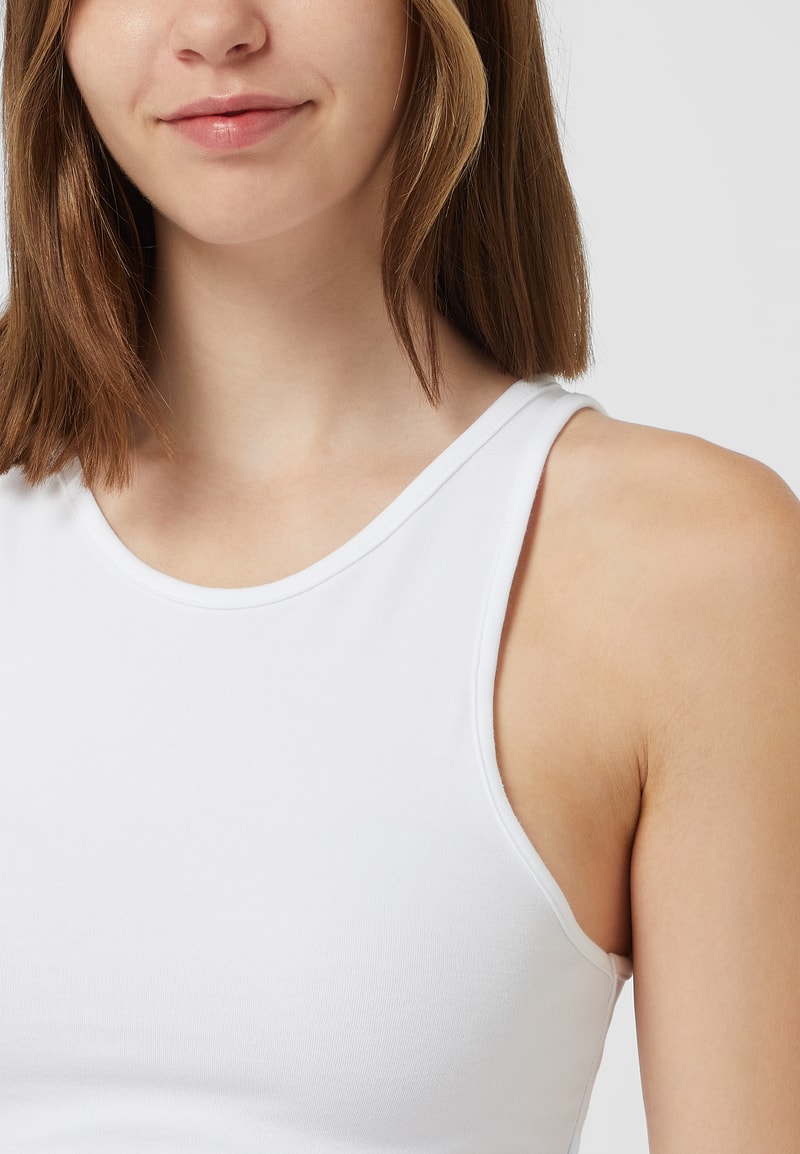 Crop Top mit Schnürung  in weiss