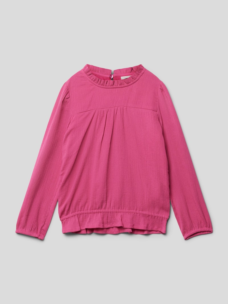 Bluse mit Stehkragen in pink
