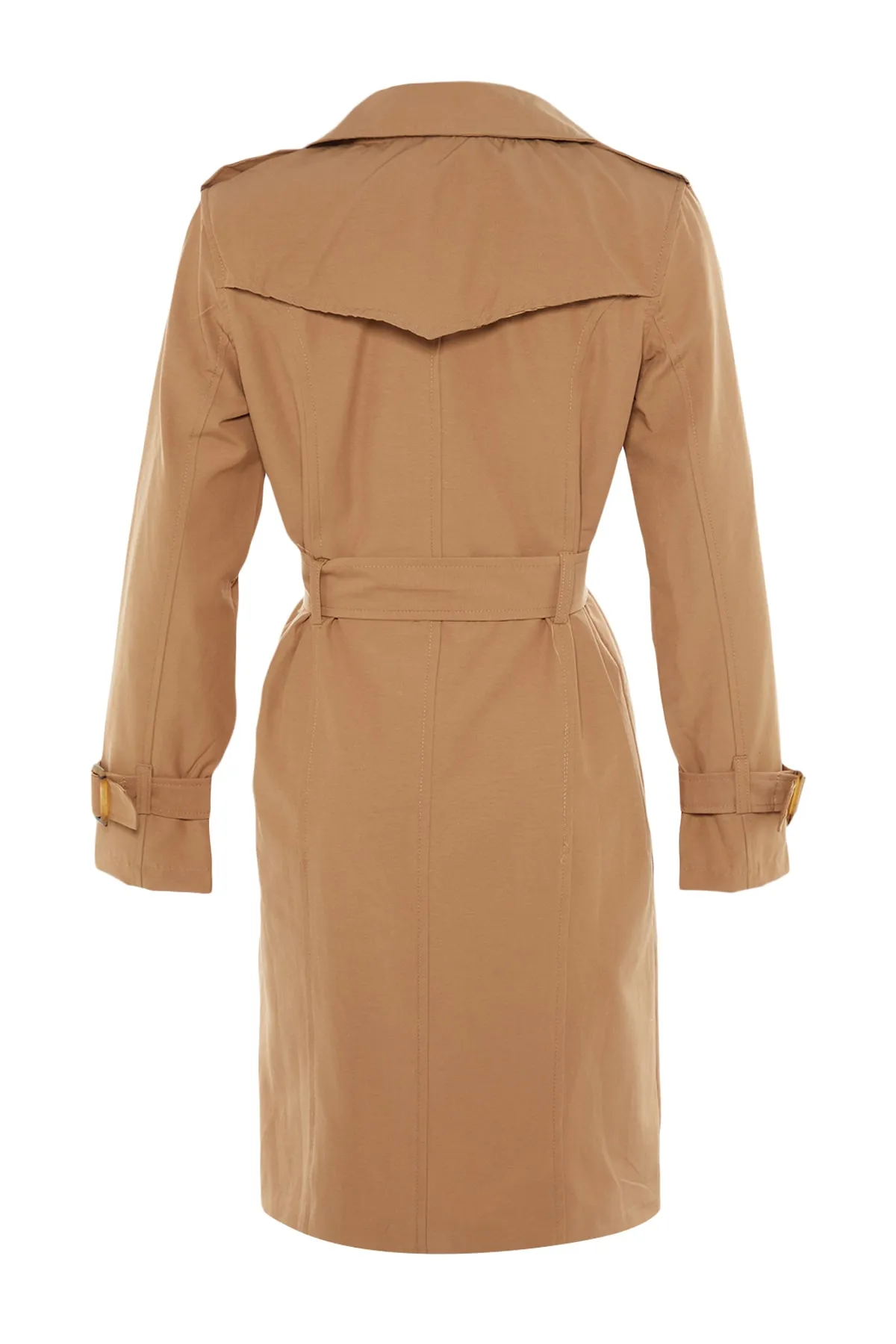 Trendyol Collection  Langer, klassischer Trenchcoat in Kamel