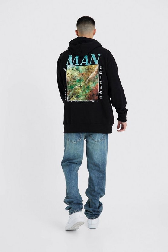 Oversize Hoodie mit abstraktem Print