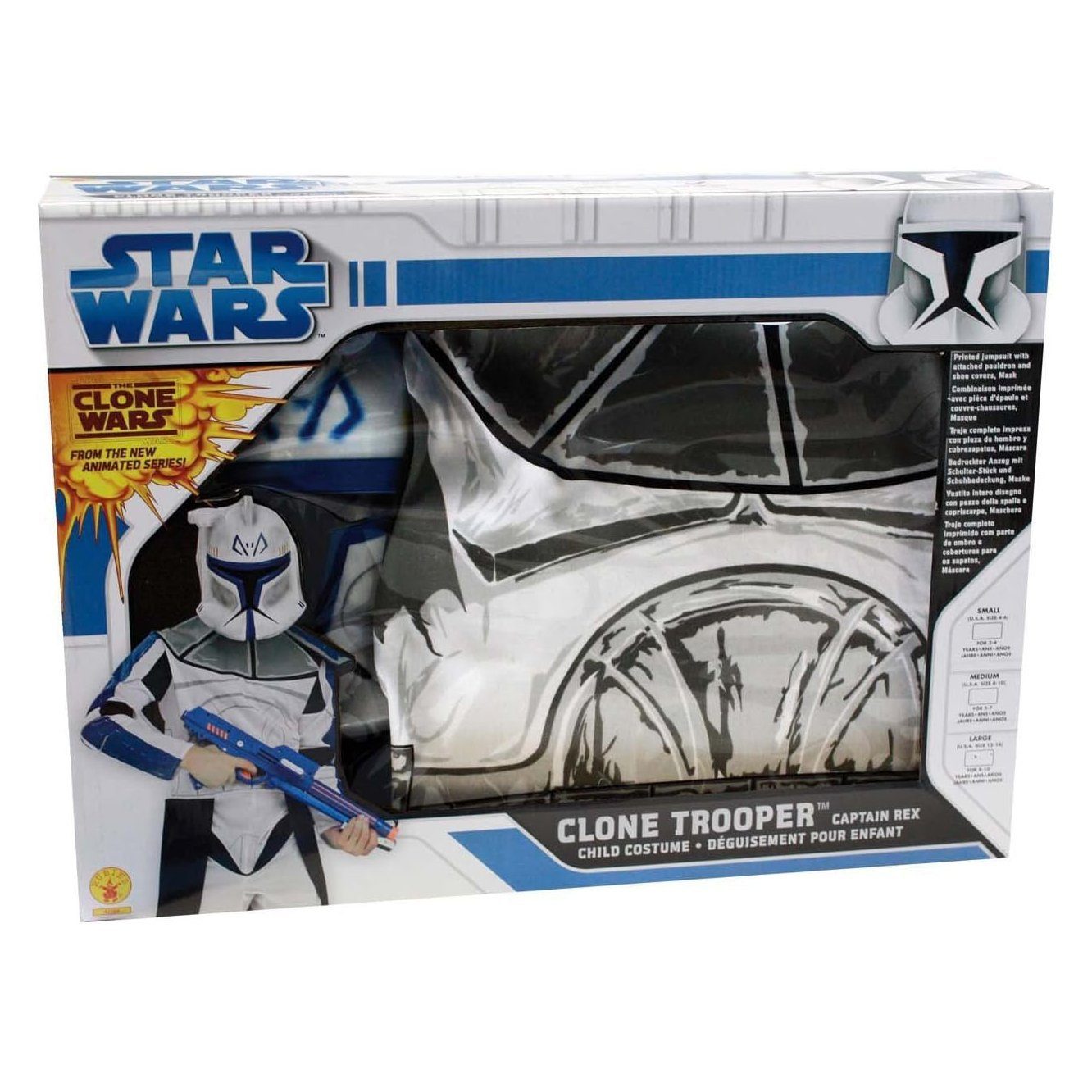 Rubie´s Kostüm Star Wars Blauer Clone Trooper Rex Kostüm für Kind, Star Wars-Kostüm aus der Clone Wars-Animationsserie