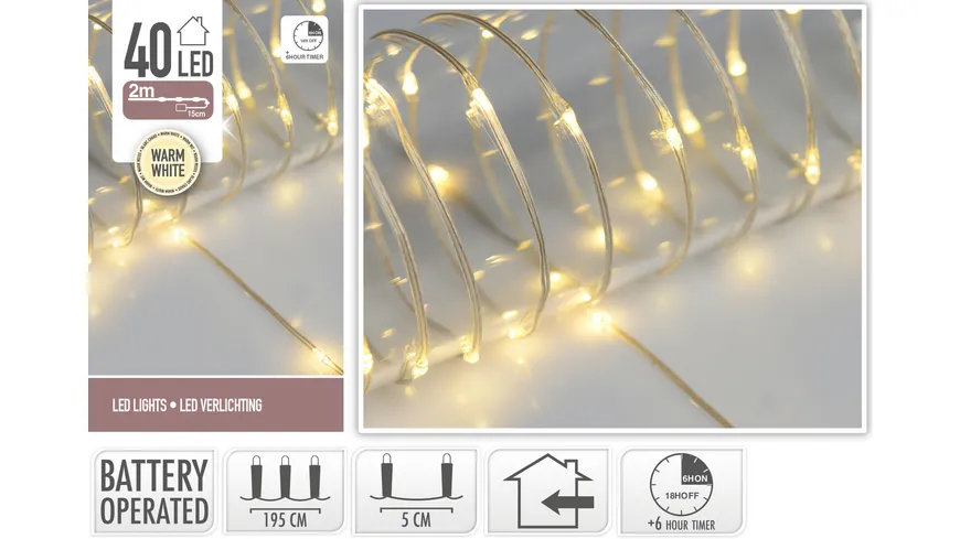 LED Beleuchtung 40led ww Timer