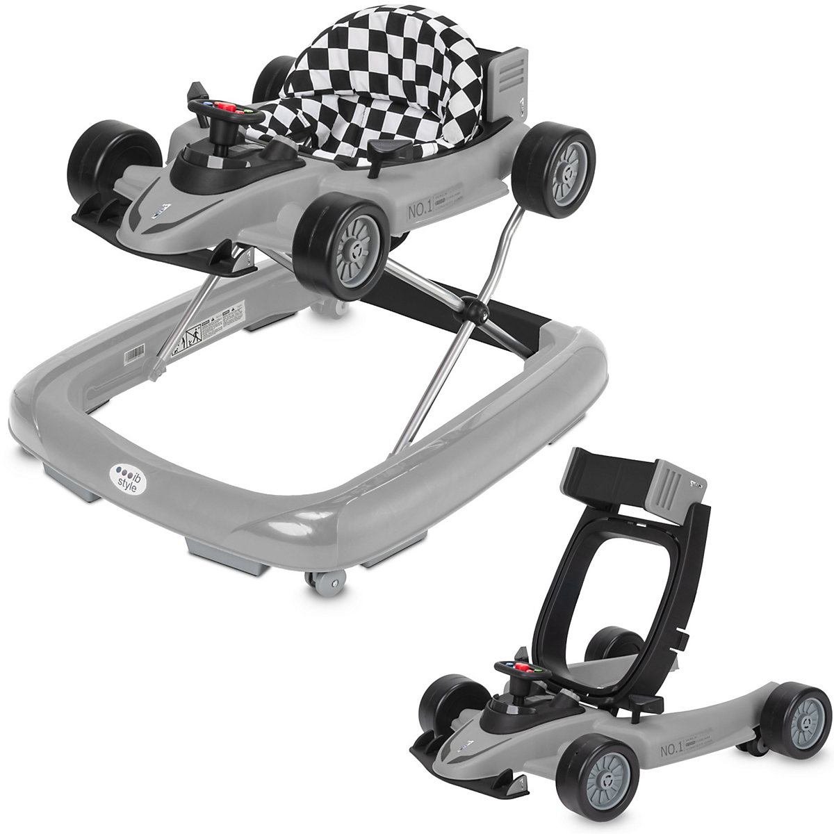 Lauflernwagen Lauflernhilfe Gehfrei 2 in1 mit Sound LITTLE SPEEDSTER 70 x 62 x 40 cm