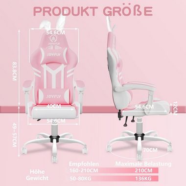 JUNG Gaming-Stuhl JOYFLY Gaming Stuhl Bürostuhl Ergonomisch, Lendenkissen verstellbar (210kg Belastbar, Zockerstuhl, Zocker, Sessel Gaming, 1 St), Pc Sessel, Computerstuhl, Computer Stuhl, Zockersessel
