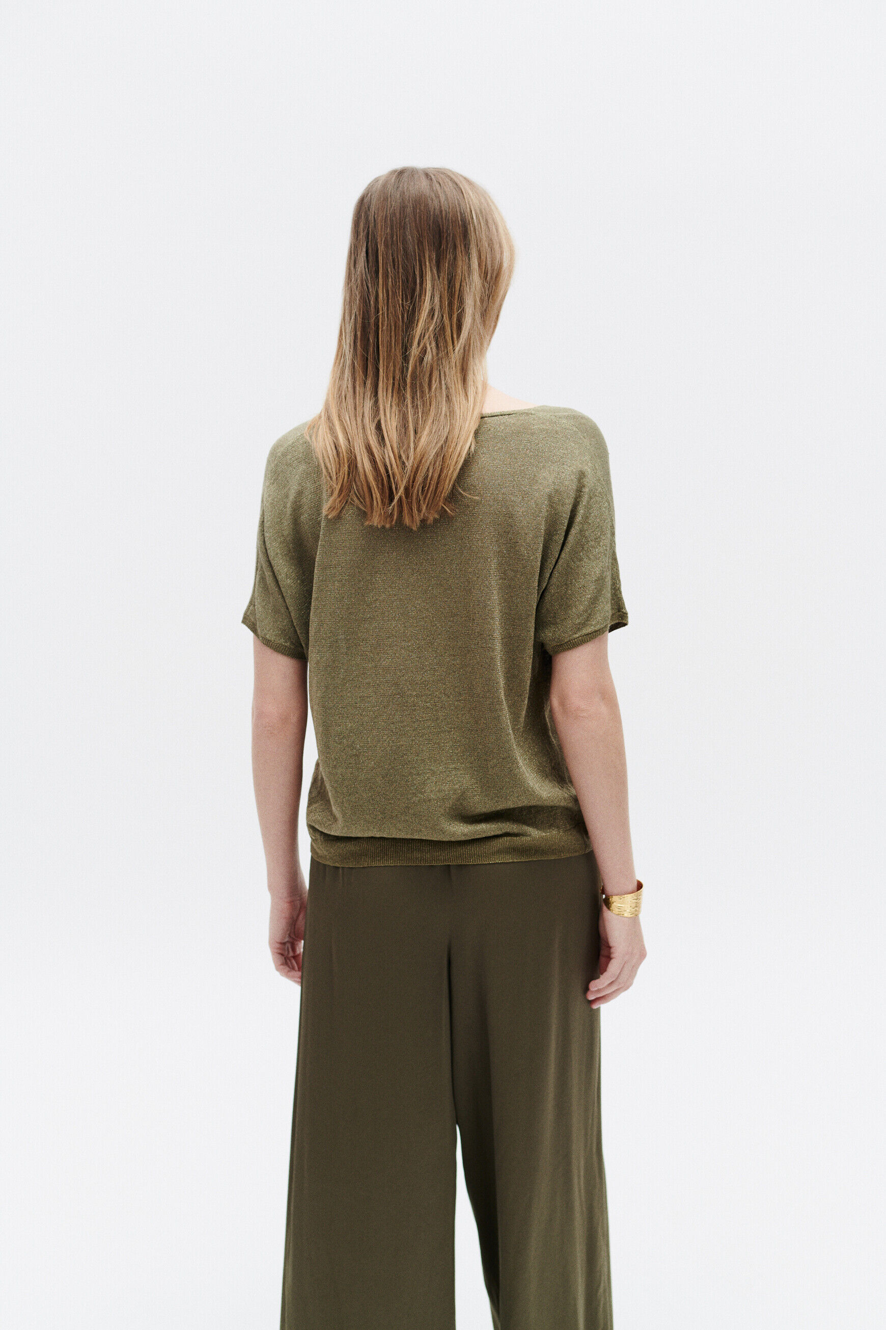 Pull milane vert olive femme