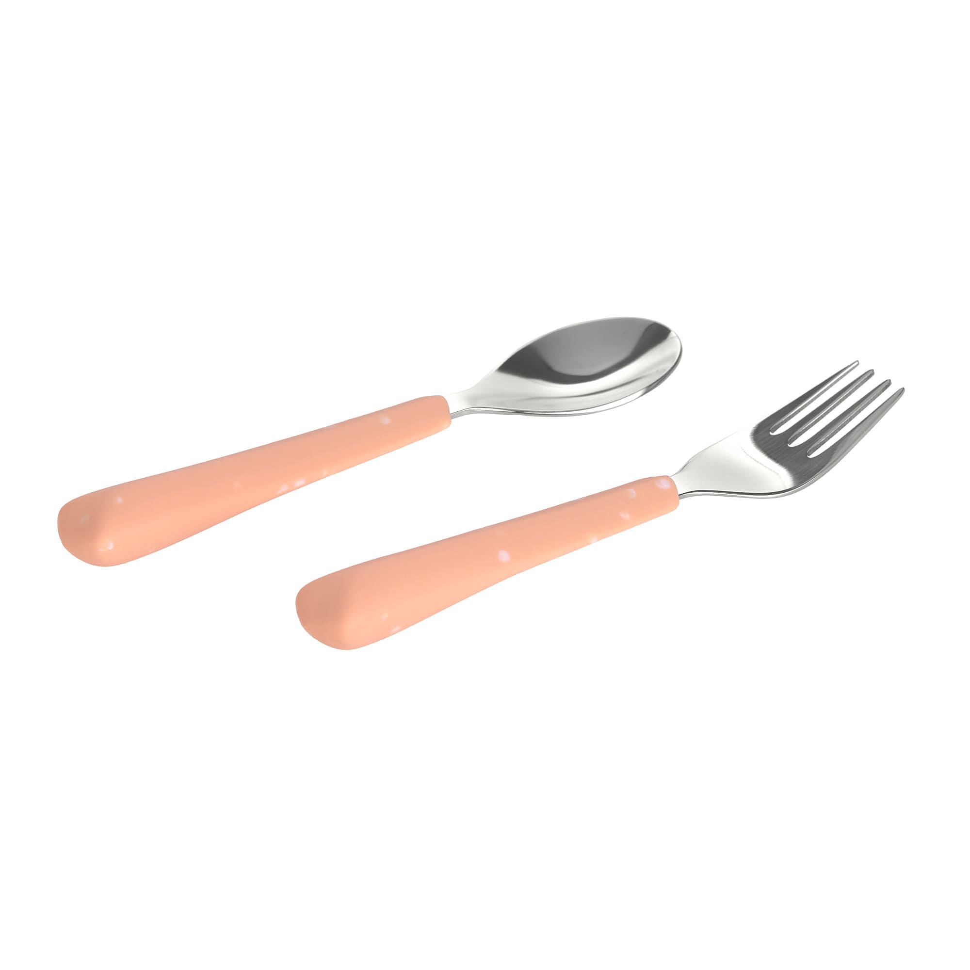Kinderbesteck Set (Gabel, Löffel), Apricot
