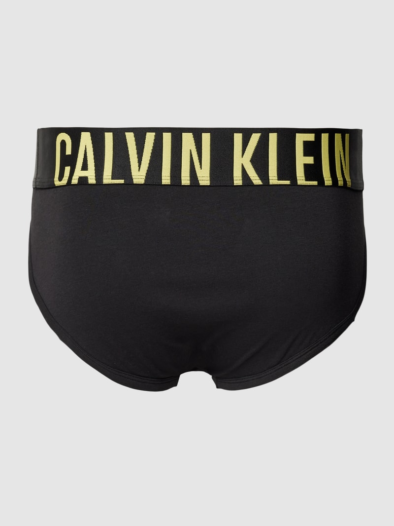 Slip mit elastischem Logo-Bund im 2er-Pack in schwarz