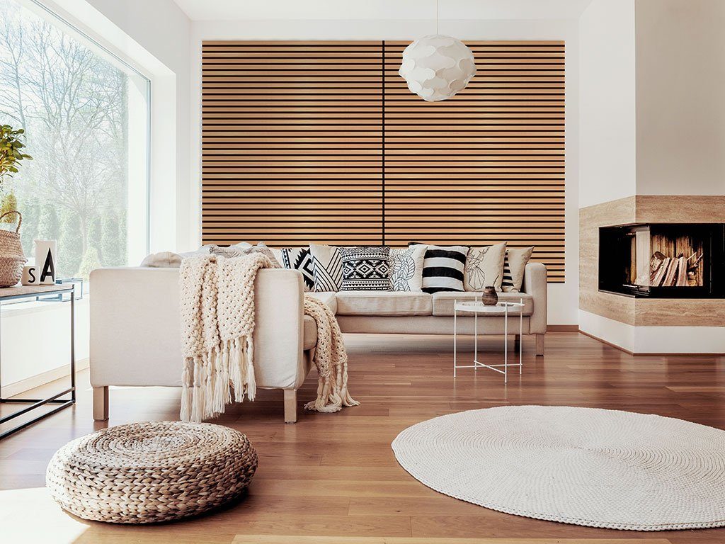 JANGAL Wandpaneel Wandpaneel Jangal Solid 10016 Teak MDF Furnier (1206x800x22mm), BxL: 800x1206 cm