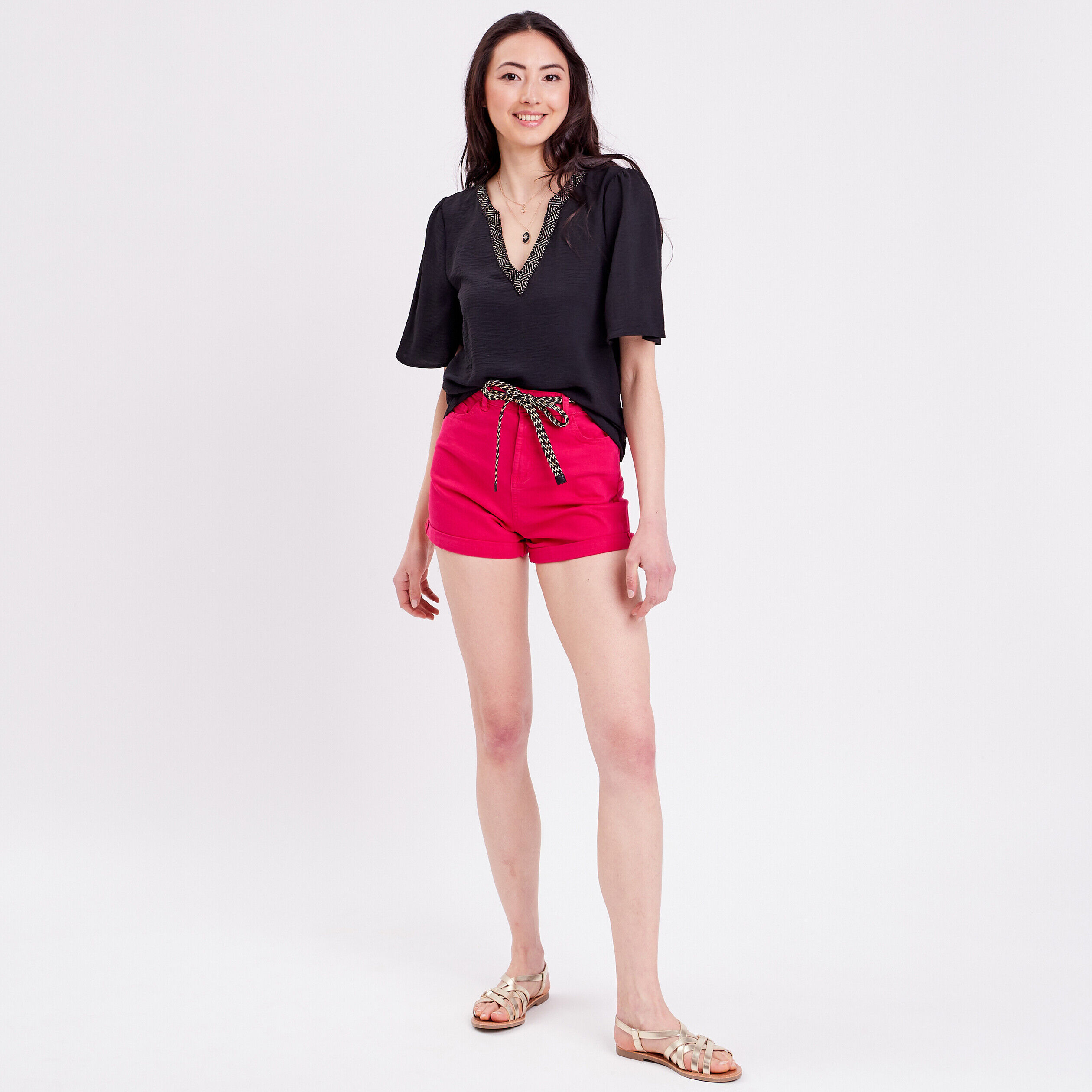 Short ajusté push-up rose fushia femme | Cache Cache
