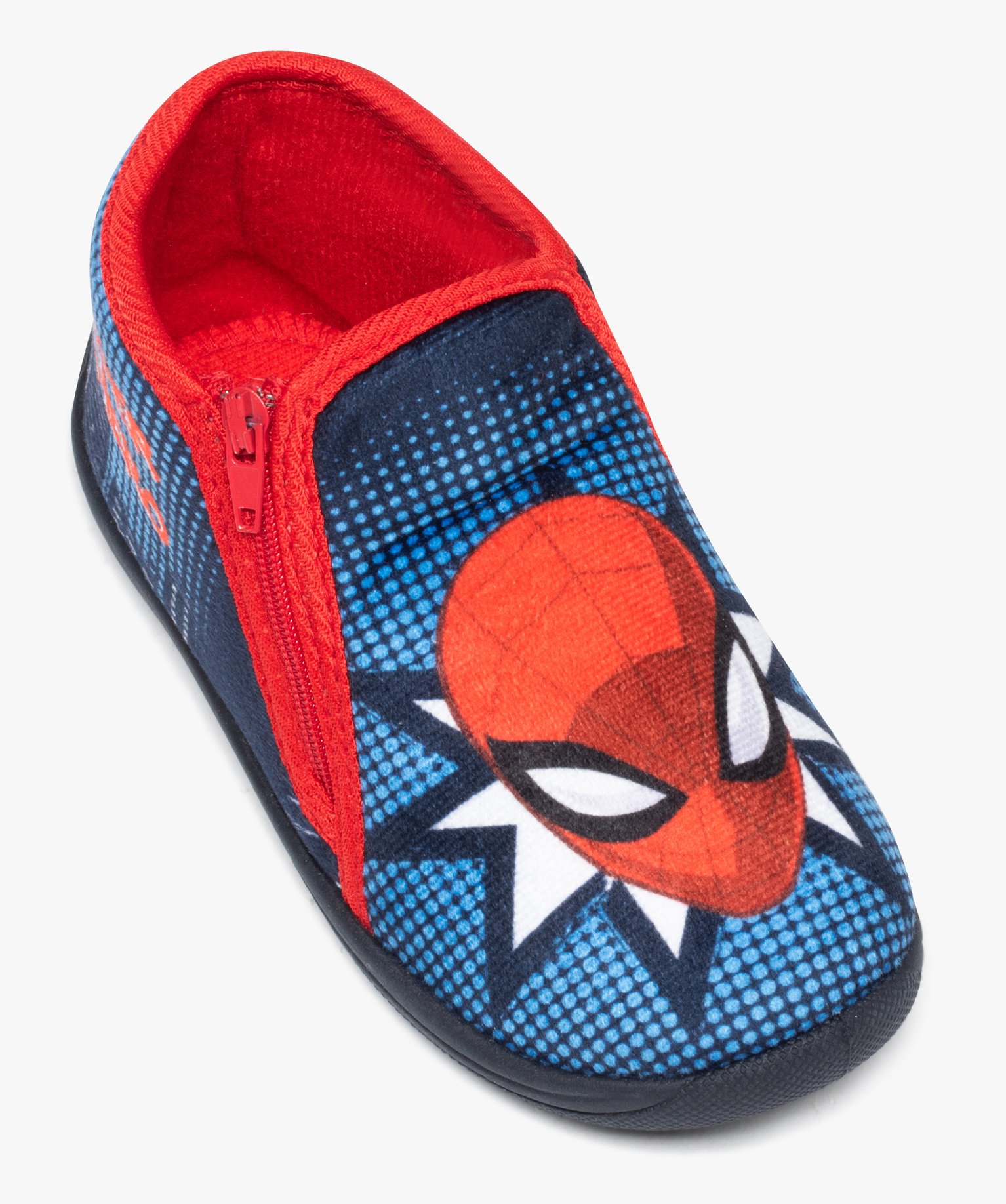 Chaussons bébé Garçon super héros en velours bleu | GEMO