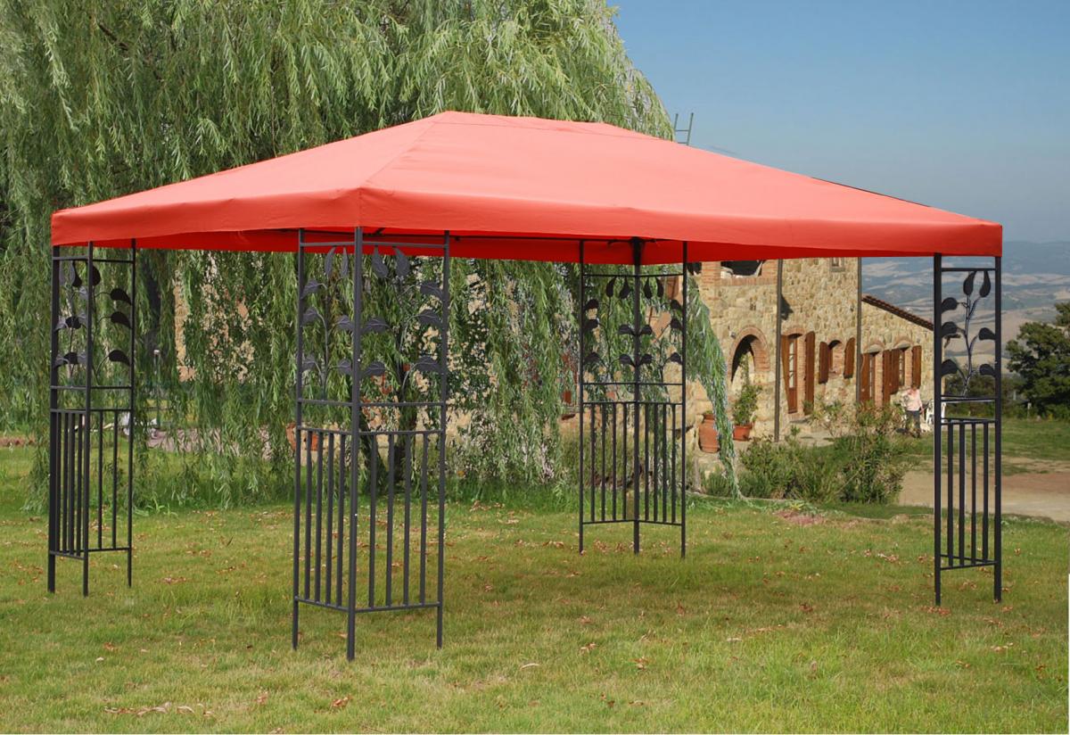 Grasekamp Ersatzdach Blätter Pavillon 3x4m Terrakotta Plane Bezug