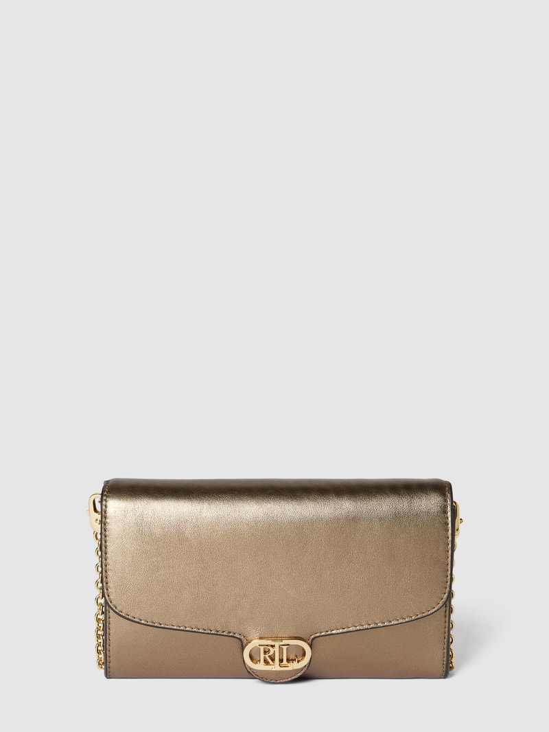 Clutch mit Label-Applikation Modell 'ADAIR' in gold
