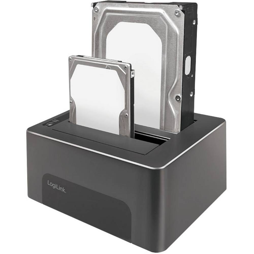 LogiLink Festplatten-Dockingstation USB 3.0, 2-Bay Dockingstation für 2.5″ & 3.5″, mit Clone-Funktion