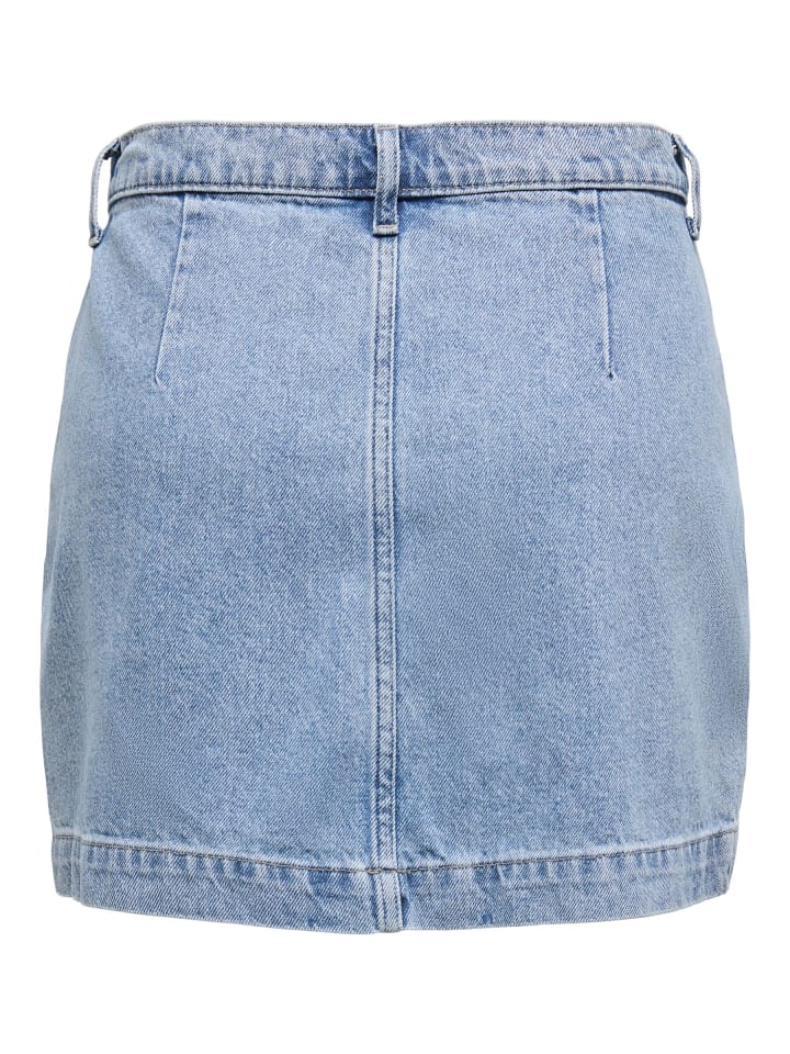 ONLY Jeans-Minirock mit Knopfleiste und Taschen in Hellblau günstig kaufen