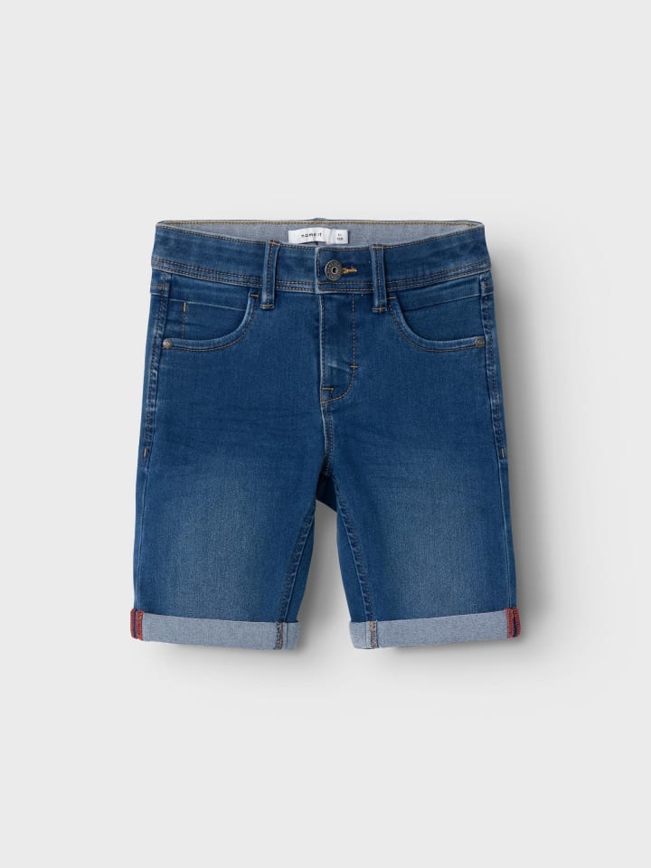 name it Stretch Jeans Shorts Kurze Denim Hose 5-Pocket in Blau günstig kaufen