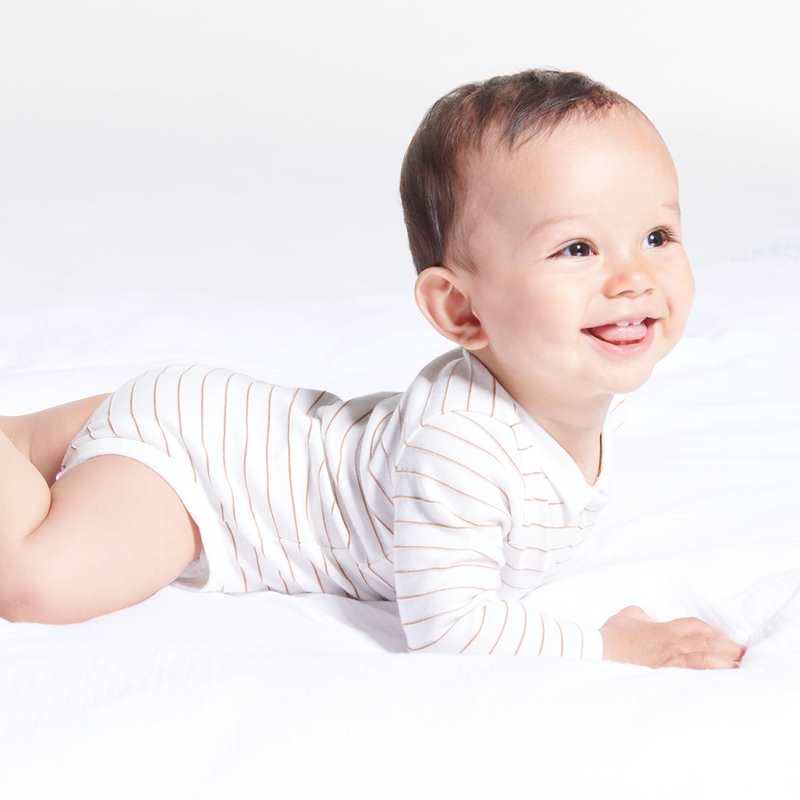 Body rayé col polo marron naissance
