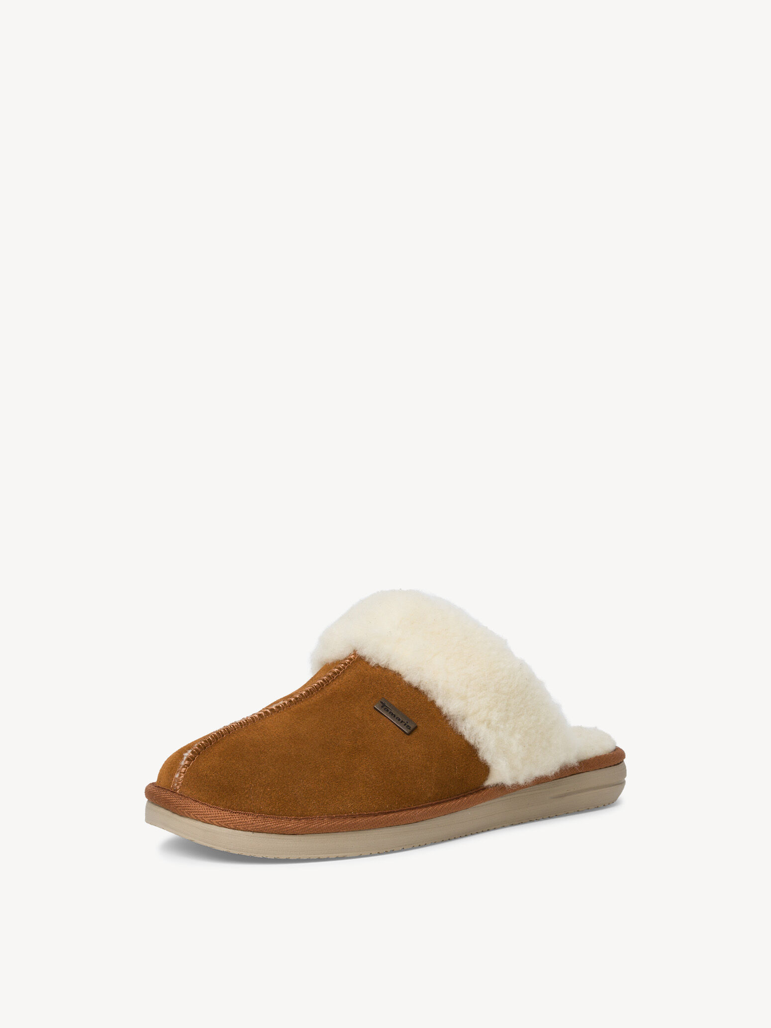 Pantoufle en cuir - beige