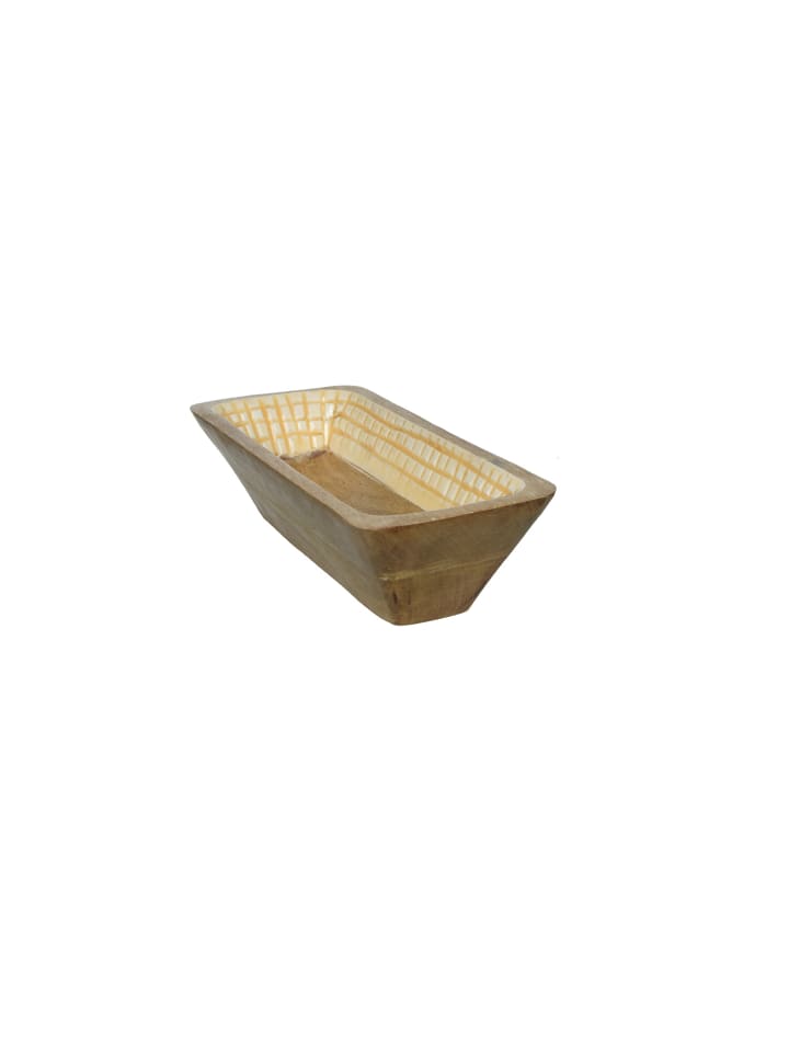 MARELIDA Dekoschale aus Mangoholz in terracotta/weiß - L: 30cm günstig kaufen onesize