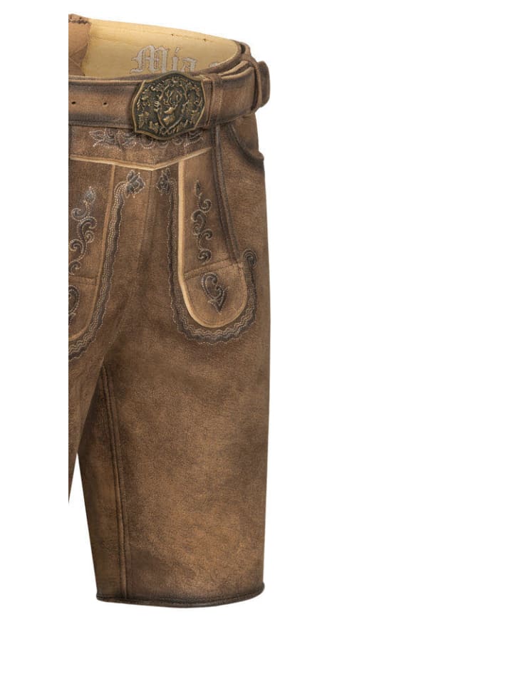 Nübler Lederhose kurz Obert in Dunkelbraun günstig kaufen