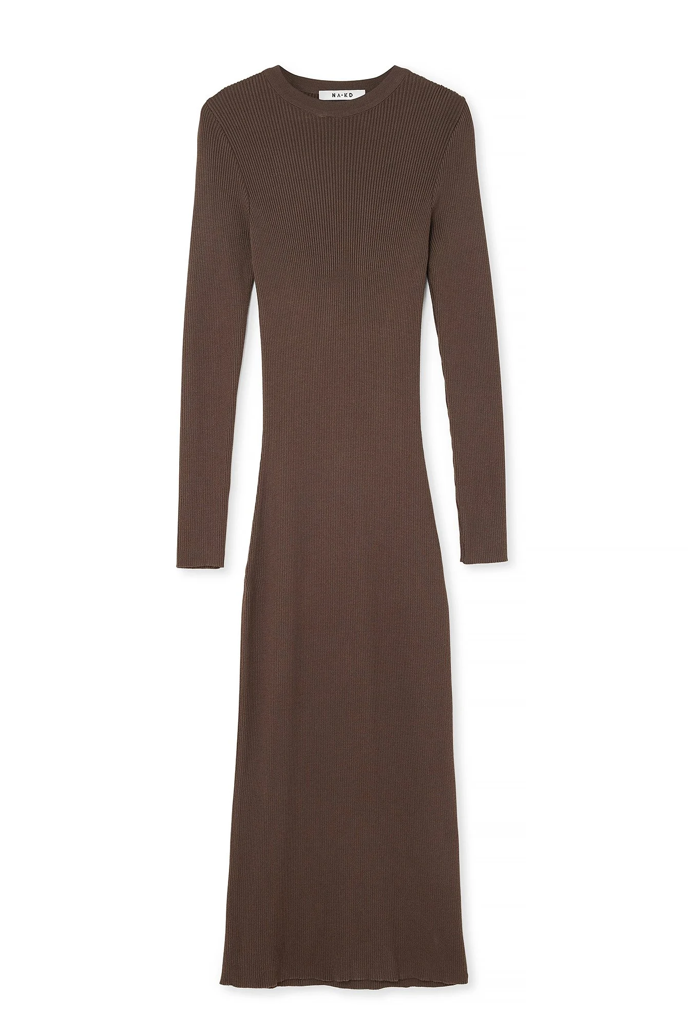 Geripptes Strick-Midikleid