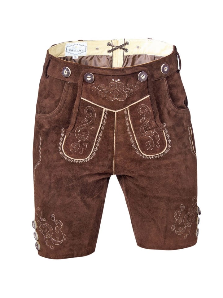 Edelnice Lederhose in dunkelbraun günstig kaufen