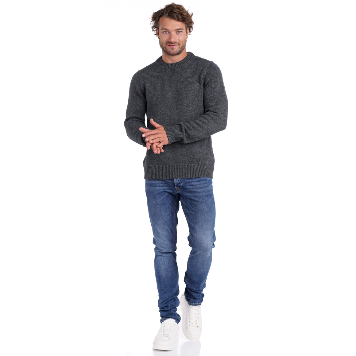 Herren Strickpullover unifarben