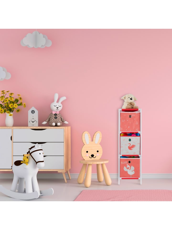 relaxdays Kinderregal Schwan in Weiß/Rot - (B)27,5 x (H)89 x (T)30 cm günstig kaufen onesize