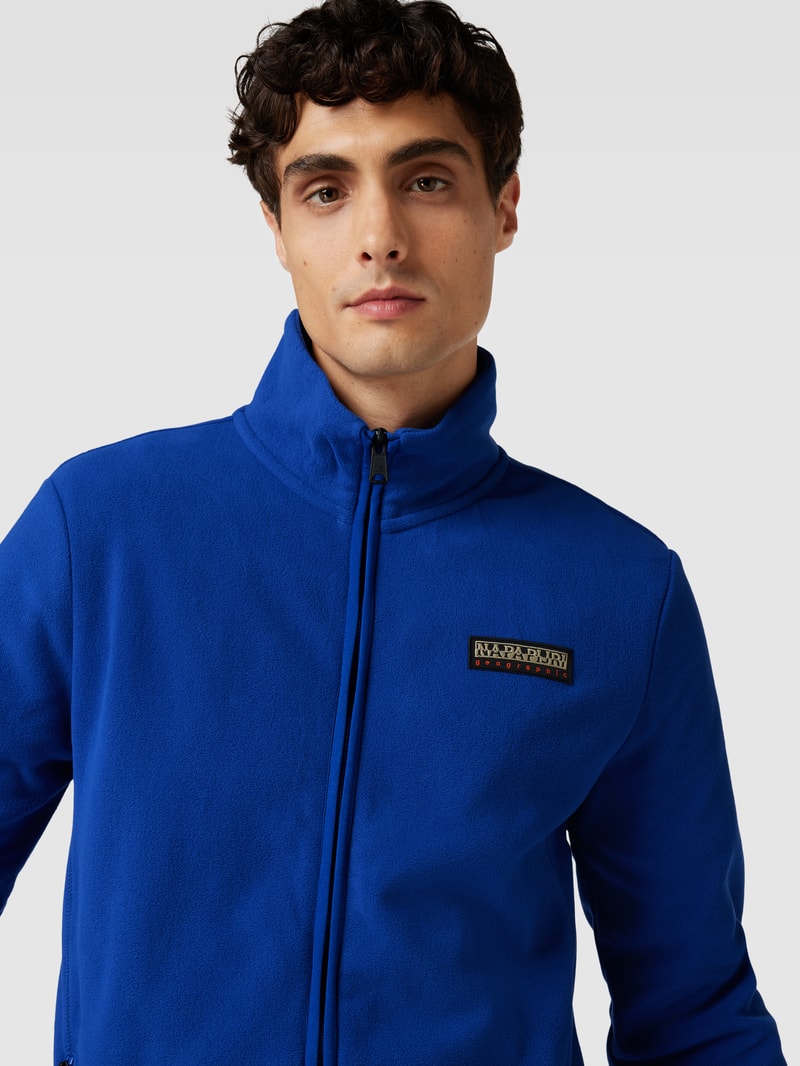 Fleecejacke mit Reißverschlusstaschen Modell 'IAATO' in ozean blau