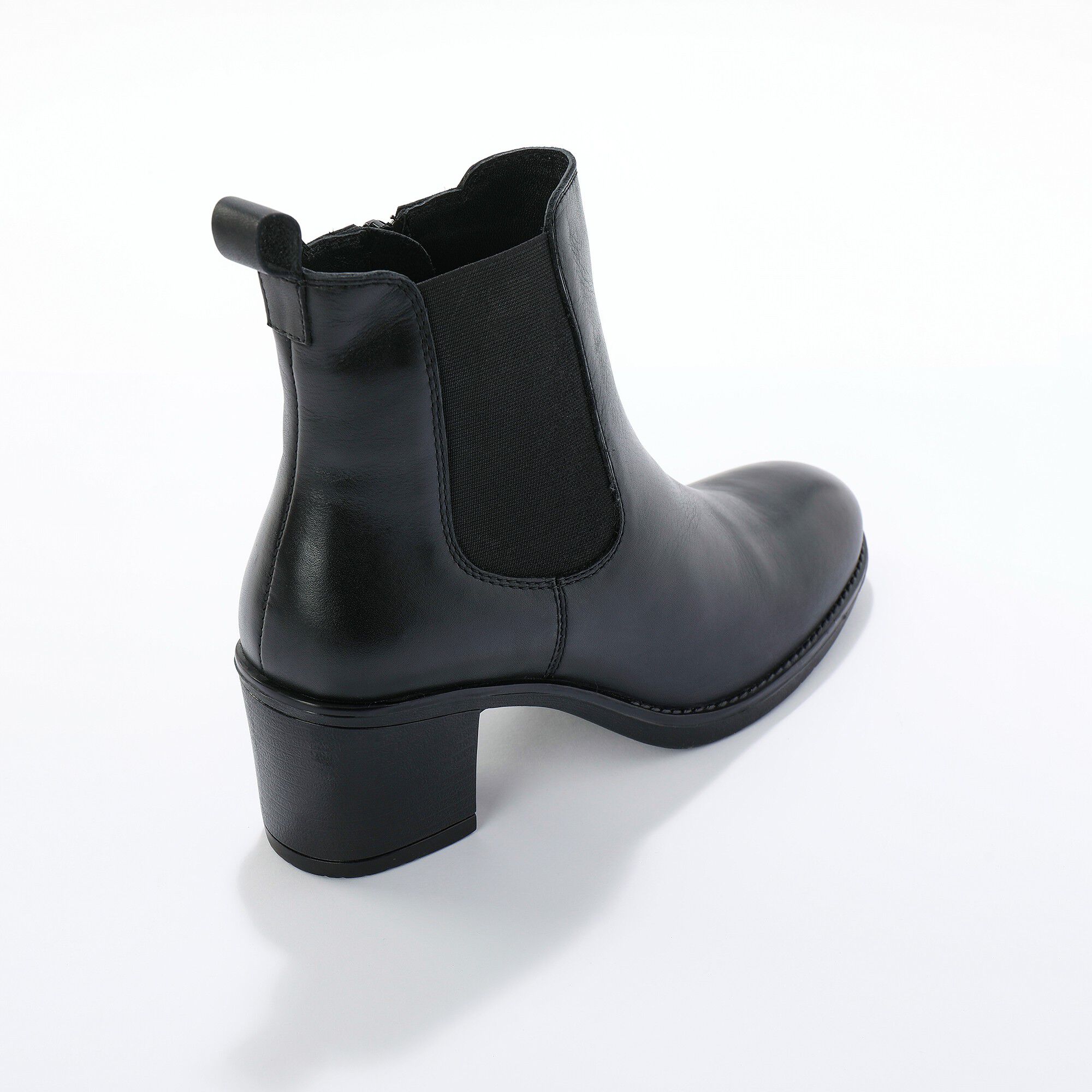 Boots chelsea à talons, cuir