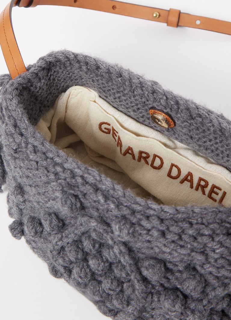 Gerard Darel Mini 24 paksu neulottu olkalaukku villasekoitteesta nahkayksityiskohdilla