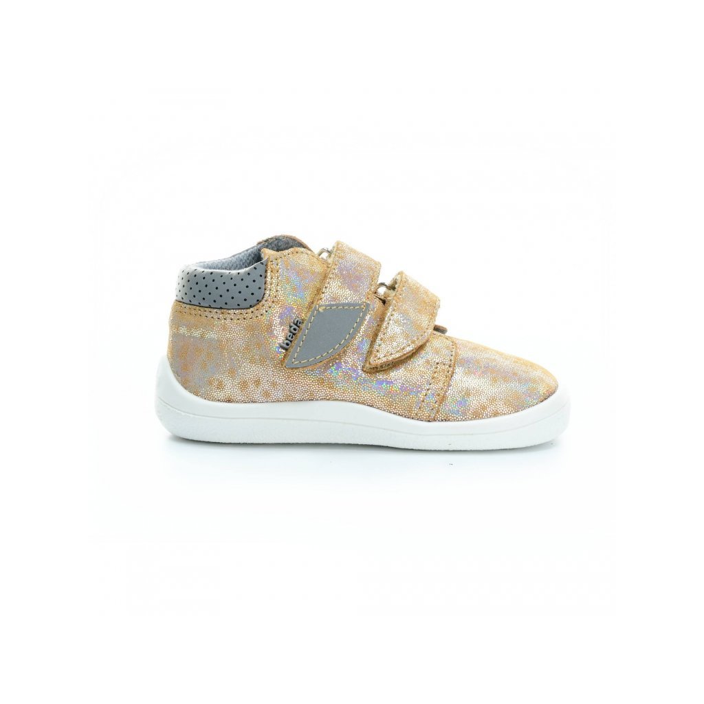 Beda Bella mit Hinterkappe (BF 0001/W/M/TS/OP) goldene Barfuß-Stiefeletten
