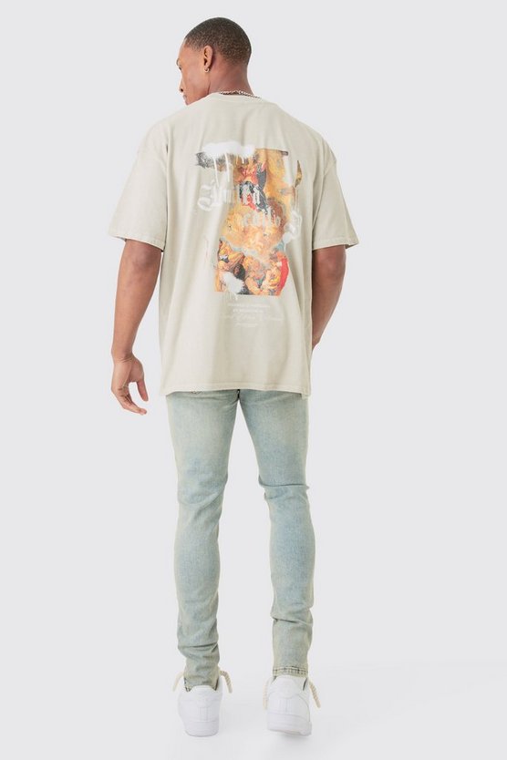 Oversize T-Shirt mit Renaissance-Print