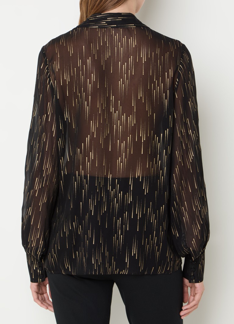 Expresso Semi-transparent bluse med lurex