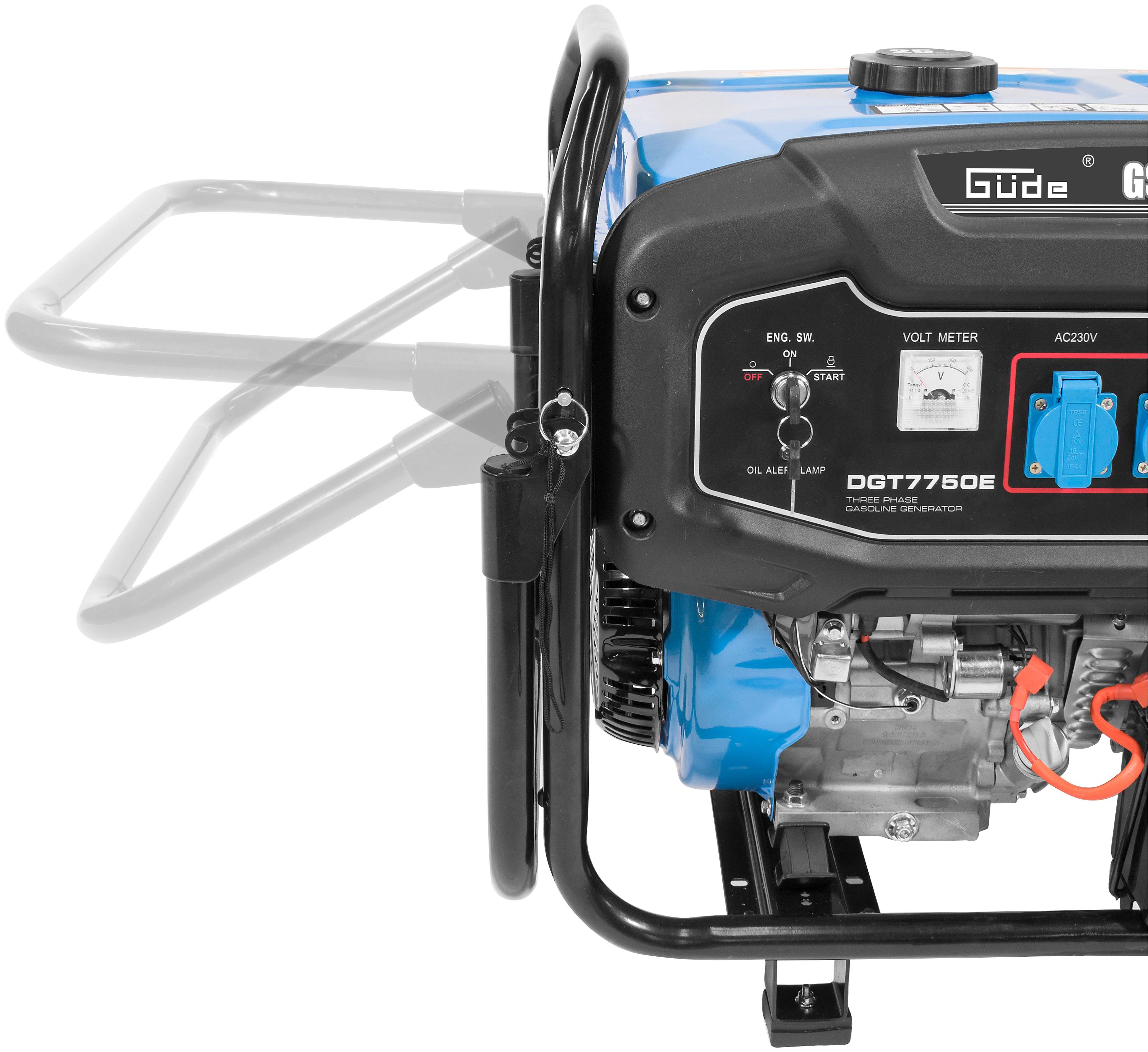 Güde Stromerzeuger GSE 6701, 9 in kW, 2 x Schuko 230 V/50 Hz, 1 x Schuko 400V/50Hz