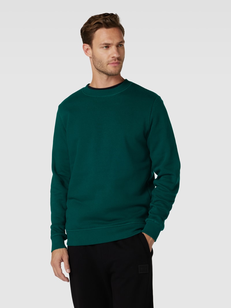 Sweatshirt mit Rundhalsausschnitt Modell 'TILO' in dunkelgrün