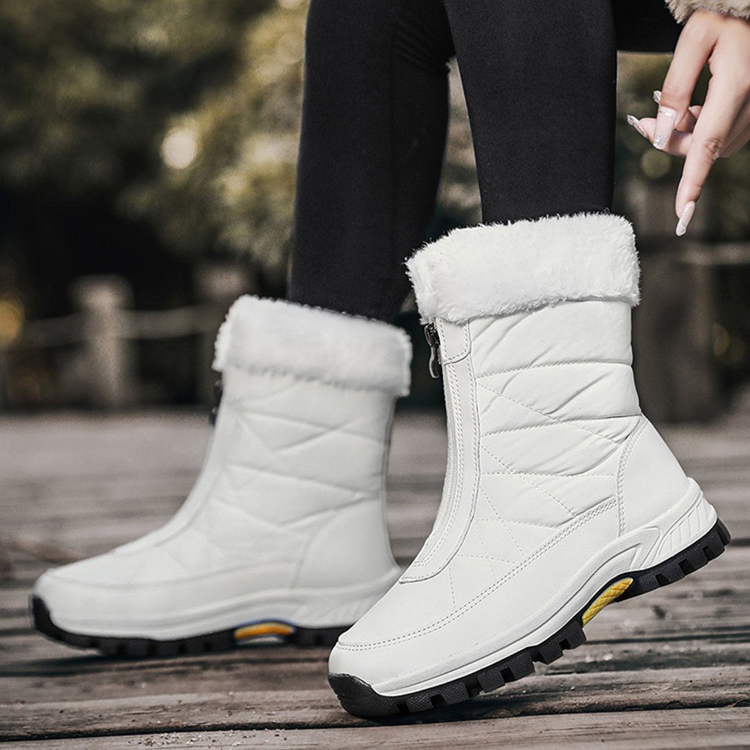 YANN Winterstiefel aus Regenschirmstoff mit Warmfutter Snowboots Wasserdichte Stiefel mit dicker Sohle