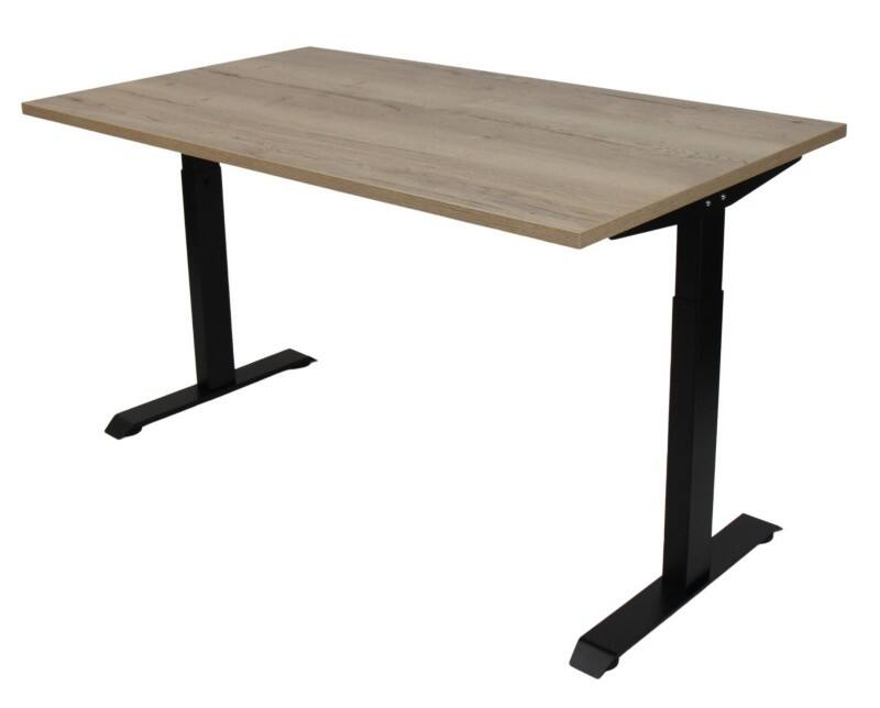 euroseats Schreibtisch Natürliche Eiche Braun, Schwarz 1.400 x 800 x 840 mm