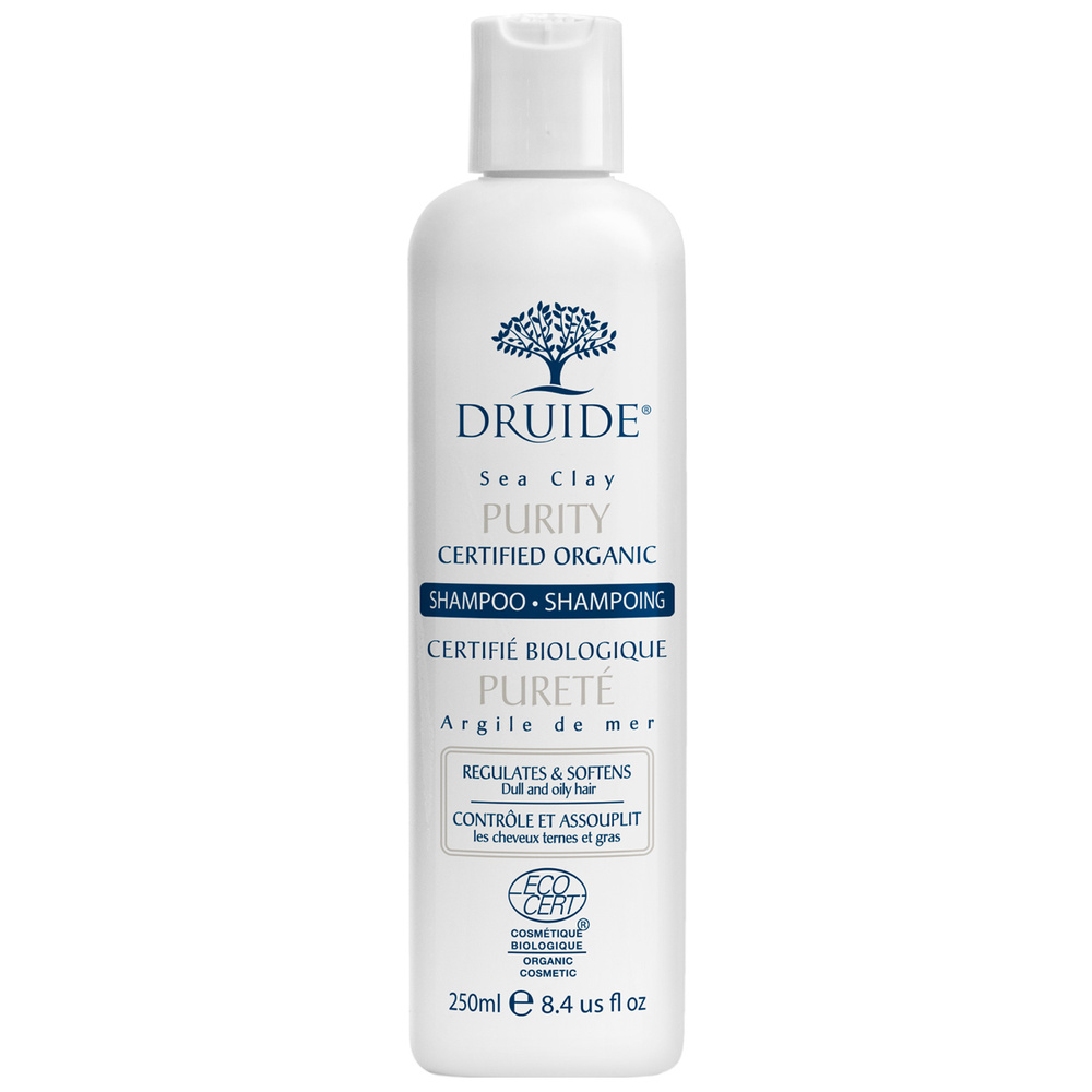 druide Shampoing Pureté - Argile de mer Shampoing bio sans sulfate à l'argile de mer pour cheveux gras | Druide