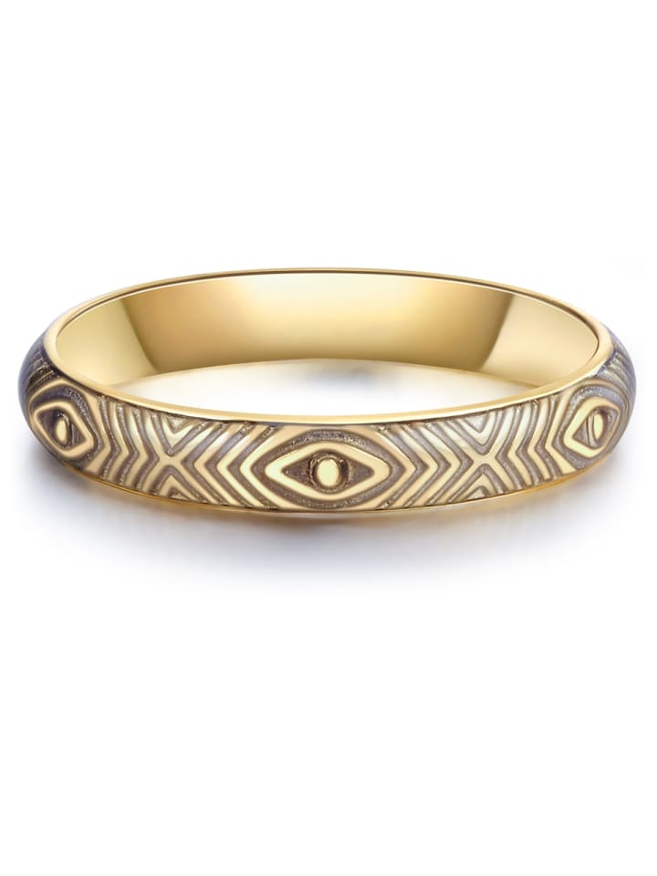 Glanzstücke München Ring Sterling Silber gelbgold Emaille schwarz in gelbgold günstig kaufen