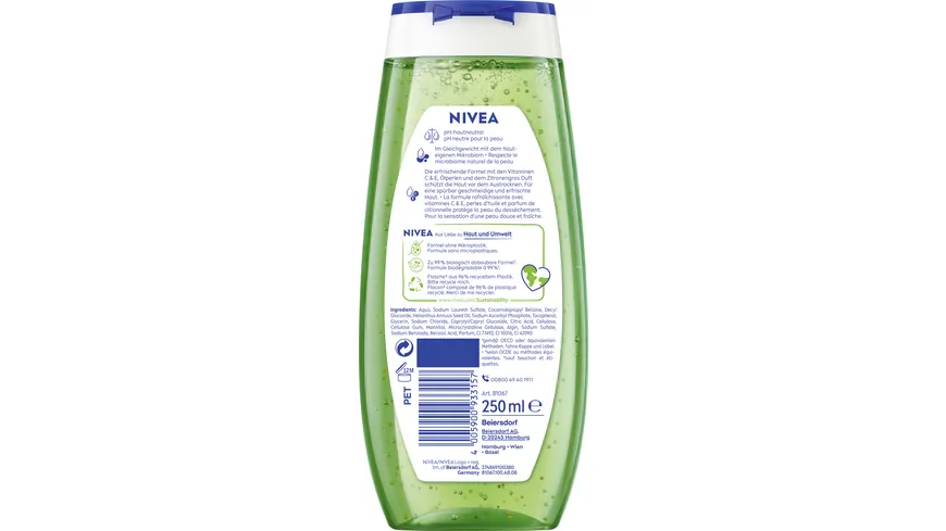 NIVEA Pflegedusche Lemongrass & Oil 250 ml