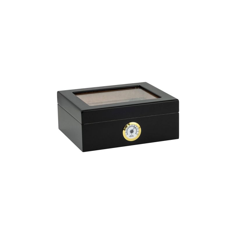 Quality Importers Zigarren-Humidor, Ausführung Capri Black OAK Glasstop 25-50