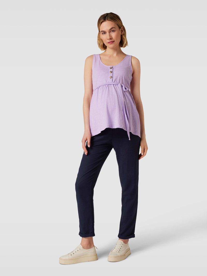 Umstands-Leinenhose mit elastischem Bund Modell 'BEACH' in marineblau
