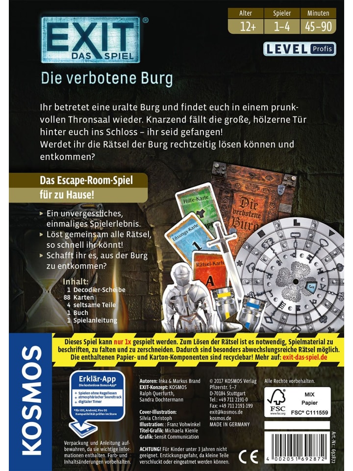 Kosmos EXIT® Die verbotene Burg (P) in Mehrfarbig ab günstig kaufen onesize