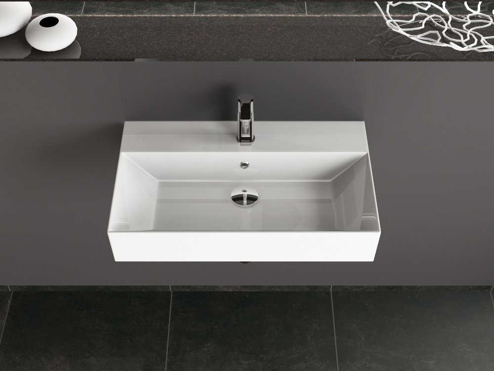 Aqua Bagno Aufsatzwaschbecken Aqua Bagno Keramik Aufsatzwaschtisch Waschtisch (Packung)